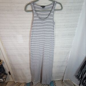 VINCE GRAY STRIPED RACER BACK MAXI DRESS, SZ XS